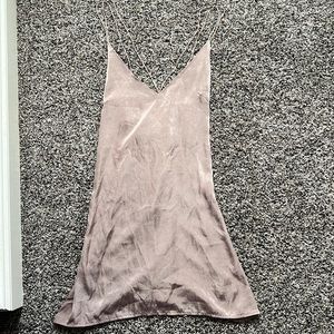 silky nude slip dress